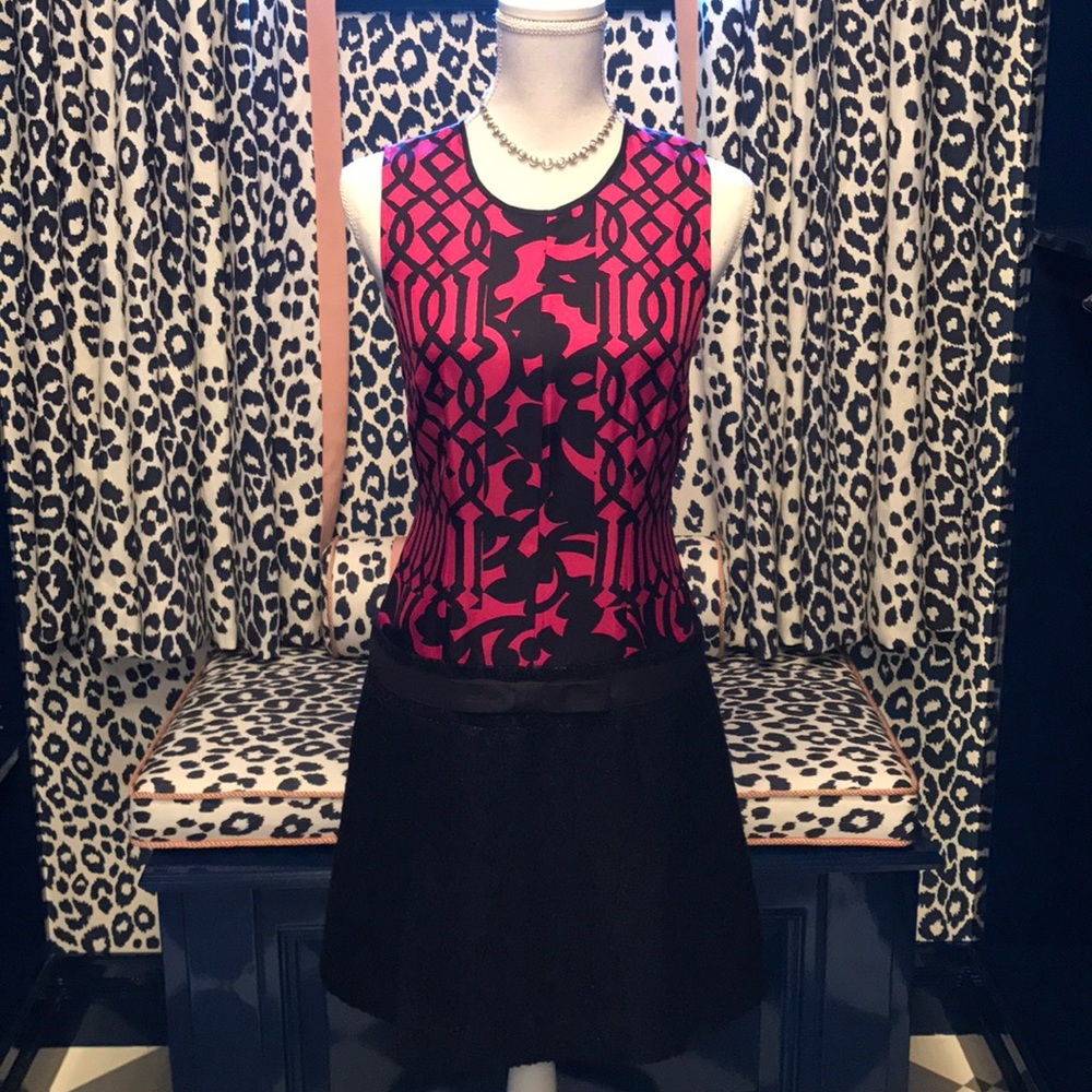 Tracy Reese Hot Pink and Black Dress